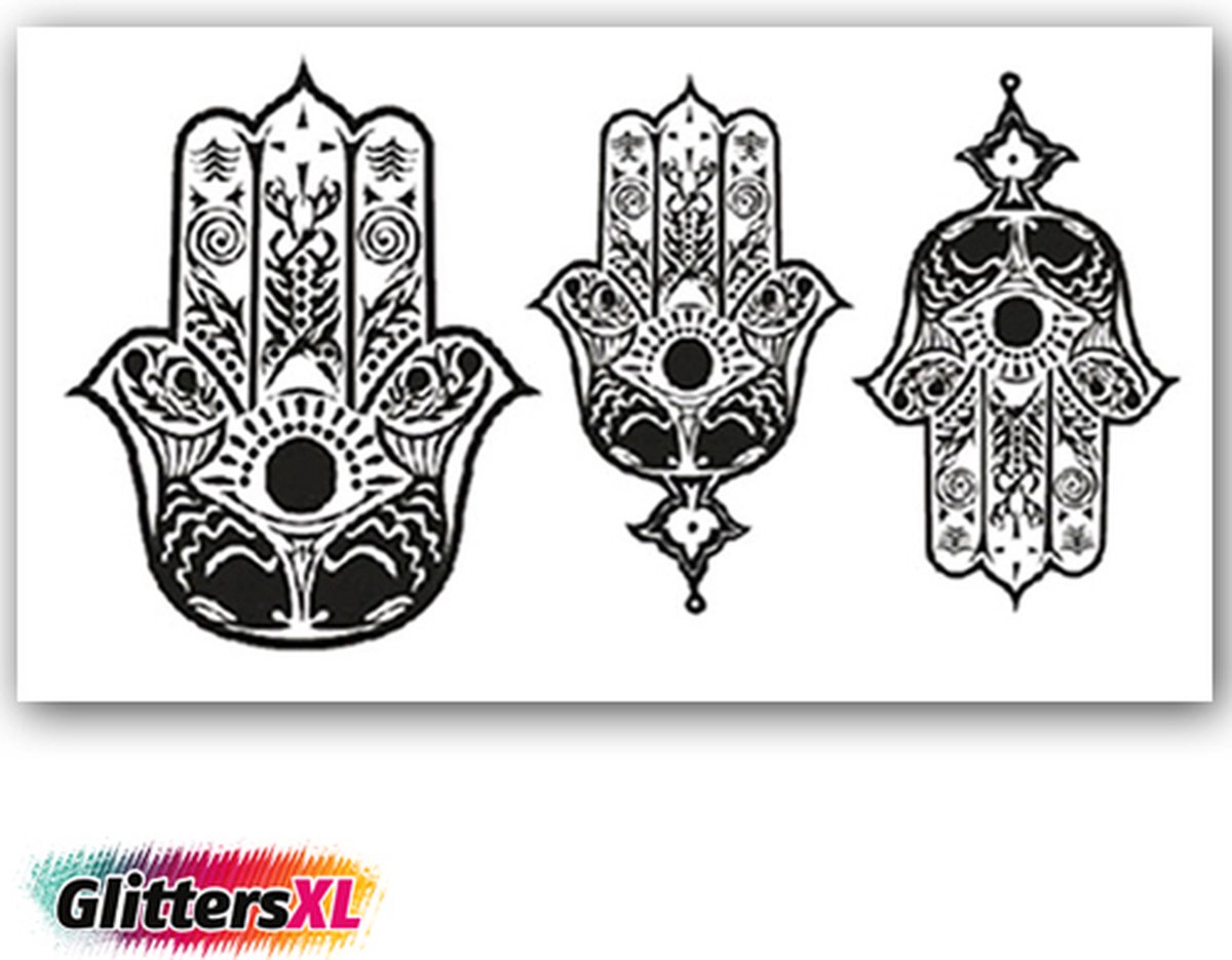 GlittersXL - Temporary Tattoo Maori/Polynesian/Tribal (11x6cm) [Neptattoo - Tijdelijke tatoeage - Nep Fake Tattoos - Water overdraagbare festival sticker henna outfit tattoo - Glitter tattoo - Volwassenen Kinderen Jongen Meisje]